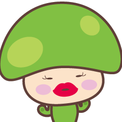 [LINEスタンプ] cute mushroom babe living