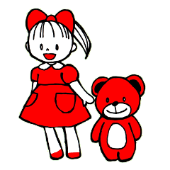 [LINEスタンプ] 女の子とテディベア