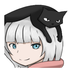 [LINEスタンプ] 黒猫と白猫娘