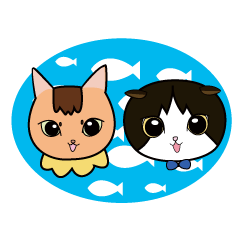 [LINEスタンプ] ちゃいろ と しろくろのねこ