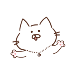 [LINEスタンプ] ゆったりかわいい！白猫のダイヤちゃん