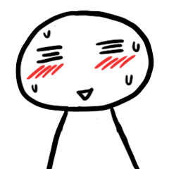 [LINEスタンプ] Ah White Shy Red Face