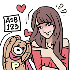 [LINEスタンプ] AsB - 123 Me and My Bear！