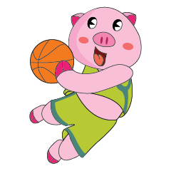 [LINEスタンプ] One of us: The Plump Pink loves sportの画像（メイン）