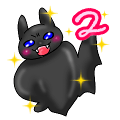 [LINEスタンプ] 黒服コウモリその2