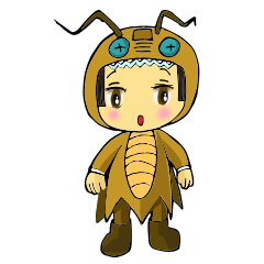 [LINEスタンプ] cute girl and cockroach