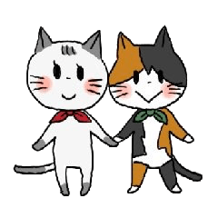 [LINEスタンプ] ねこ姉妹