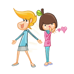 [LINEスタンプ] LOLO and HoiHoi aubergine story V3.0