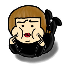 [LINEスタンプ] Black was thin
