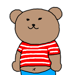 [LINEスタンプ] Bear border shirt