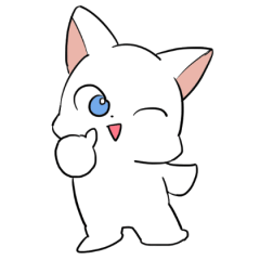 [LINEスタンプ] しろにゃんこ～～