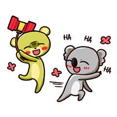 [LINEスタンプ] Koala and Green Bear