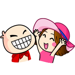 [LINEスタンプ] Red Cloak ＆ Pink Sun Hat (Indo.Ver.)