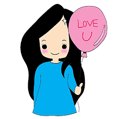 [LINEスタンプ] Dek Hua-Sai (Shiny head girl)