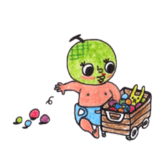 [LINEスタンプ] Melon with the diaper