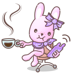 [LINEスタンプ] BunnyPirl - A pink-purple rabbit (TH)の画像（メイン）