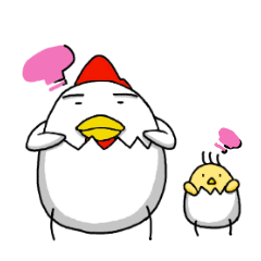 [LINEスタンプ] ニワトリ親子