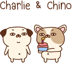 [LINEスタンプ] Charlie ＆ Chino [Pug ＆ French Bulldog]