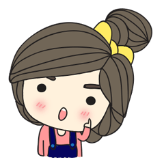 [LINEスタンプ] little girl and wavy hair