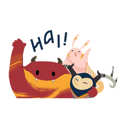 [LINEスタンプ] Yama, Gatra, and Nararya！