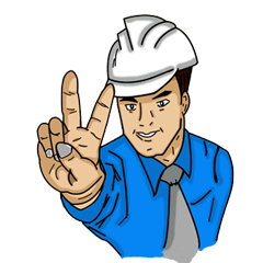 [LINEスタンプ] Engineer white hat (V. No background)