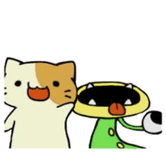 [LINEスタンプ] ネコとカエルのスタンプ