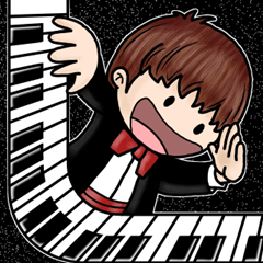 [LINEスタンプ] PI ＆ OO - THE LITTLE PIANIST