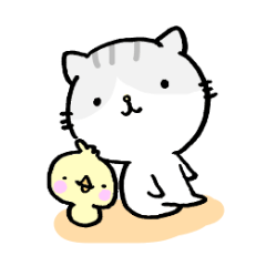 [LINEスタンプ] にゃんこととりさん