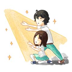 [LINEスタンプ] Ro and Trista - They Are Friends