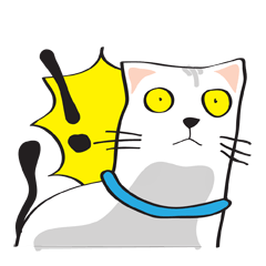 [LINEスタンプ] white cat in the house 2