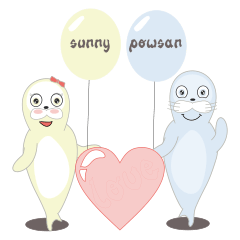 [LINEスタンプ] Seals Couple Love (Sunny and Powsan)