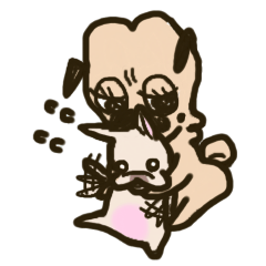 [LINEスタンプ] 先住犬パグwithチビフレブル