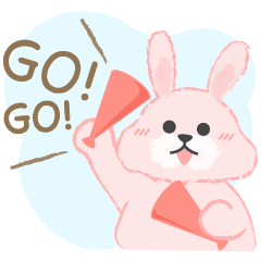 [LINEスタンプ] The fatty rabbit's daily life