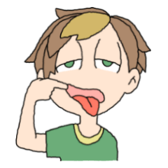 [LINEスタンプ] ベロ出し少年