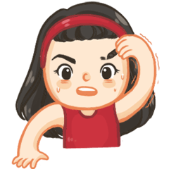 [LINEスタンプ] Red top girl