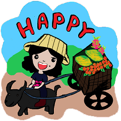 [LINEスタンプ] Happy Girl Love Love