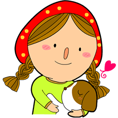 [LINEスタンプ] Little Reddy girl ＆ doggie