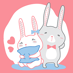 [LINEスタンプ] Rabbit Bunny Cute Couple