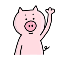 [LINEスタンプ] シンプルなぶたくんの日常 