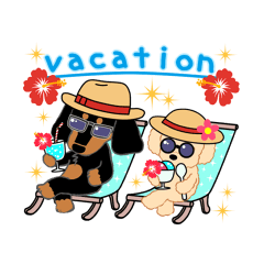 [LINEスタンプ] Daks black tan and Toy poodle 