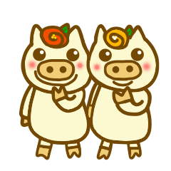 [LINEスタンプ] 二匹の豚さんスタンプの画像（メイン）