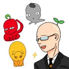 [LINEスタンプ] ツルピカと未確認生命体たち 