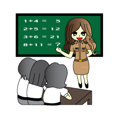 [LINEスタンプ] Teacher ＆ Students