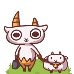 [LINEスタンプ] Goat's Family-Mo Zai Yung ＆ Tu Zai Yung 
