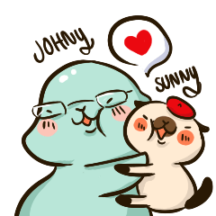 [LINEスタンプ] Johnny ＆ Sunny (tingtong Couple)