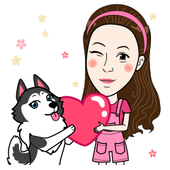 [LINEスタンプ] Kathy and her lovely dog