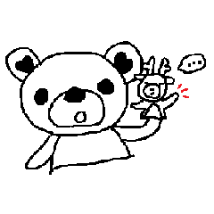 [LINEスタンプ] colorless bear and hand puppet 