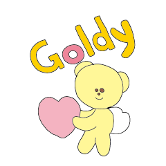 [LINEスタンプ] エンジェルベア「ゴールディ」