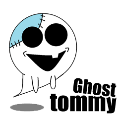 [LINEスタンプ] かわいい幽霊、ゴーストのトミーの画像（メイン）
