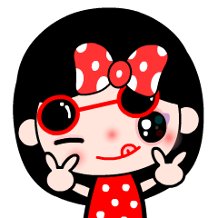 [LINEスタンプ] The red-ribbon girl